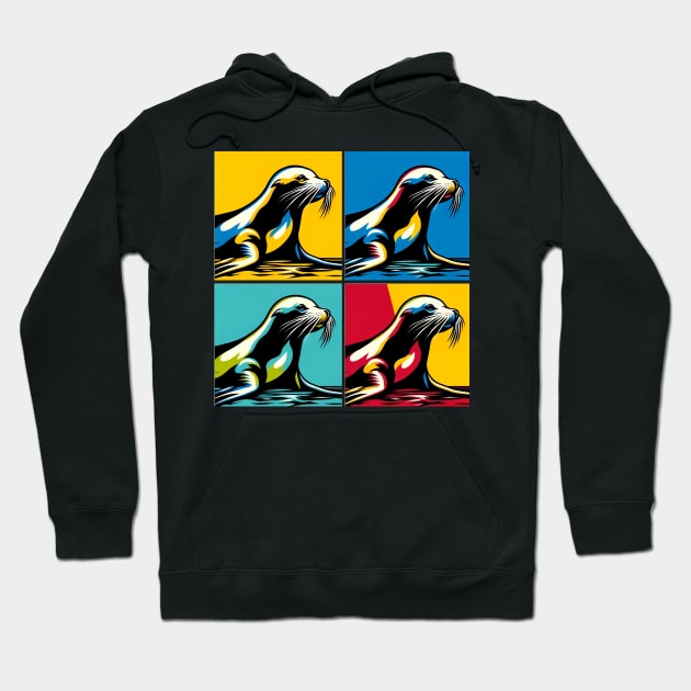 Pop Art Sea Lion Hoodie by PawPopArt